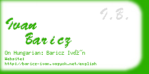 ivan baricz business card